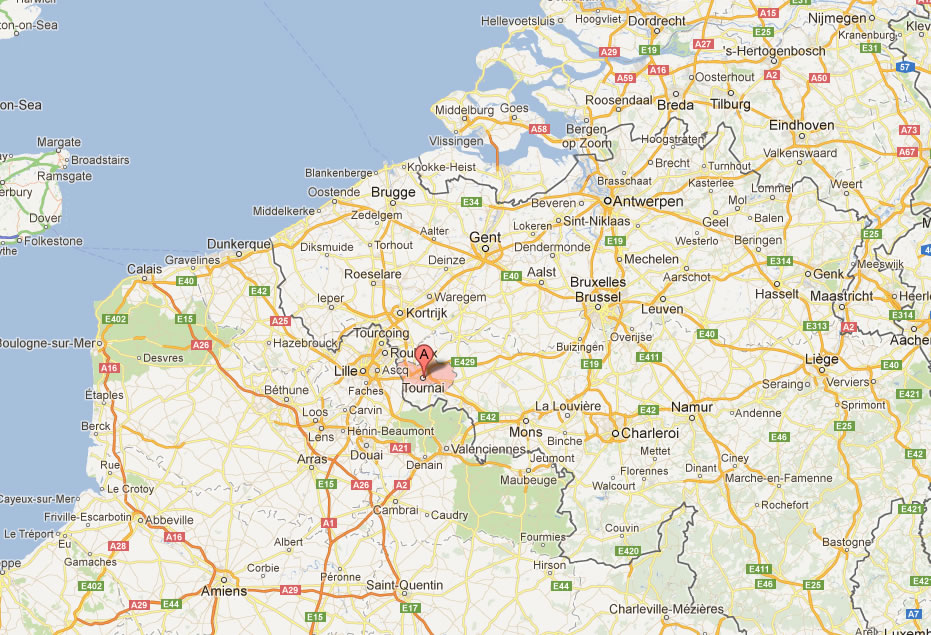 map of Tournai Belgium