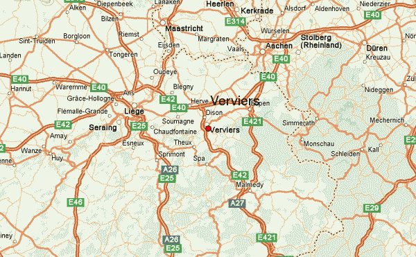 Verviers area map