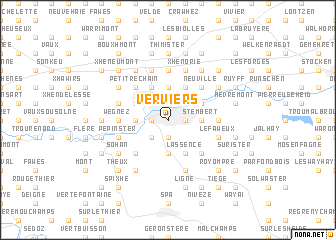 location map of Verviers