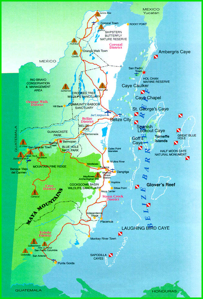 Belize Tourist Map