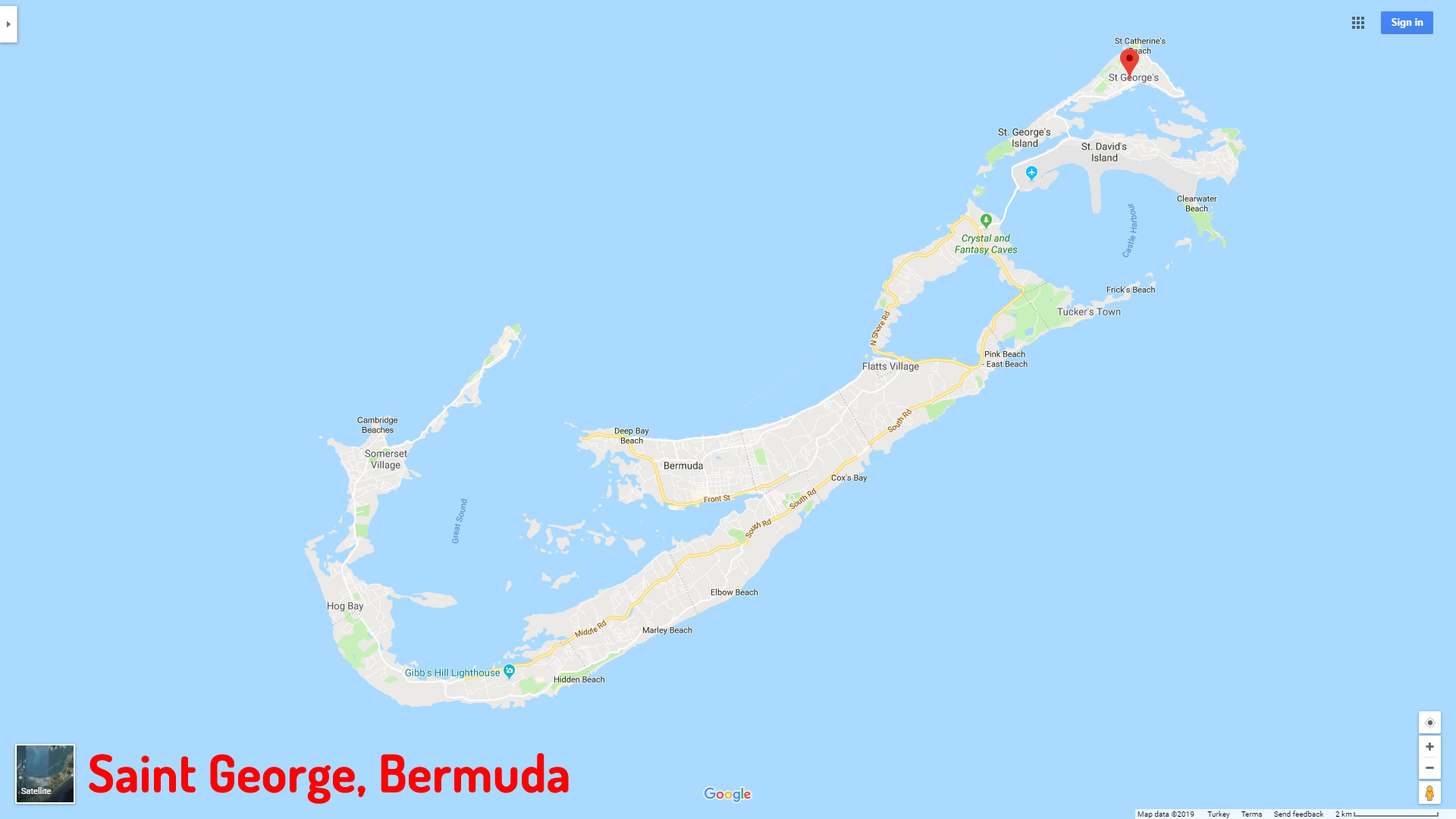 Saint George map Bermuda