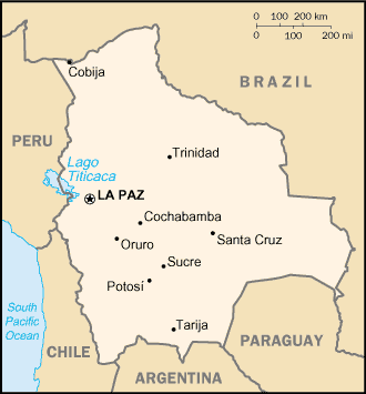 Bolivia Cities Map