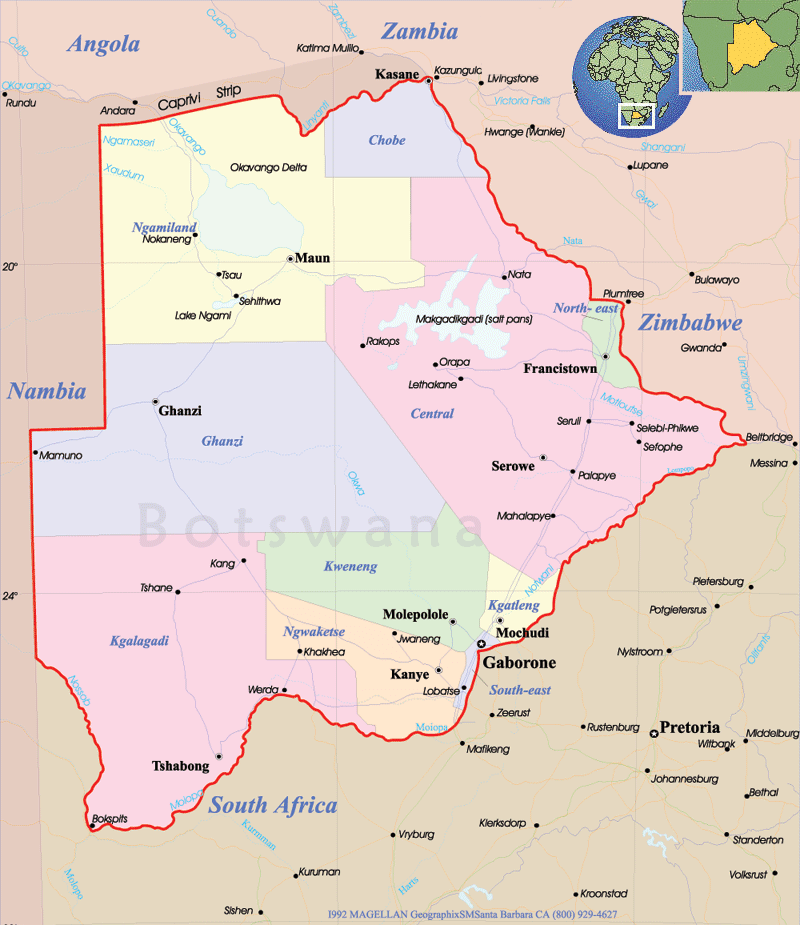 Botswana Map Botswana