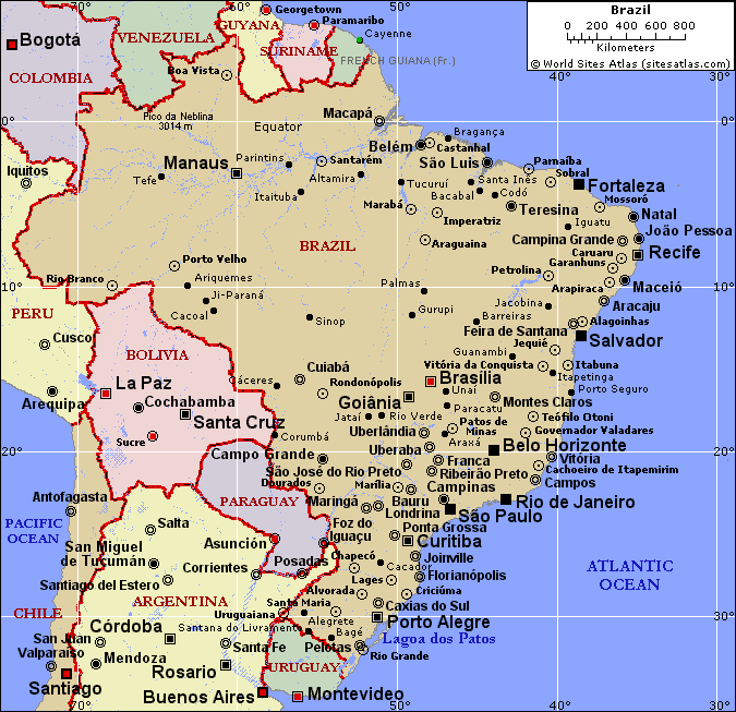 brazil cities map