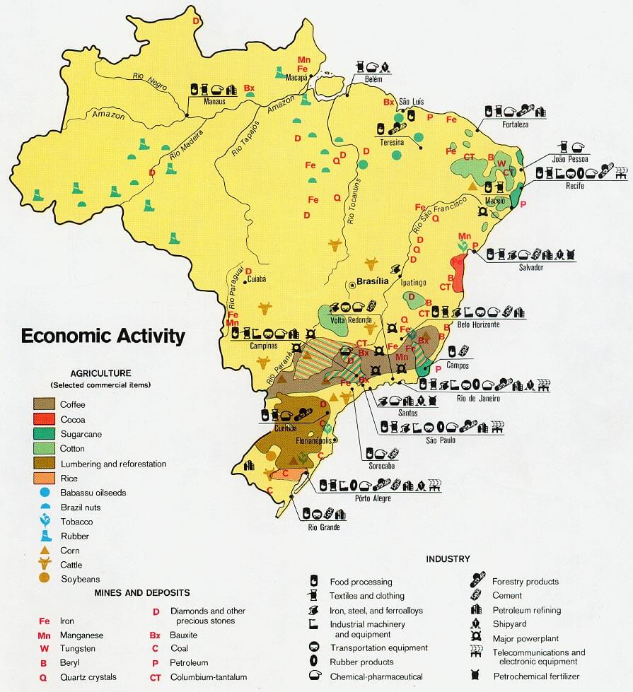 Brazil Economic Activity Map 1977