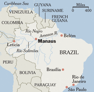 Manaus map brazil