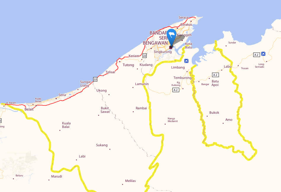 map brunei