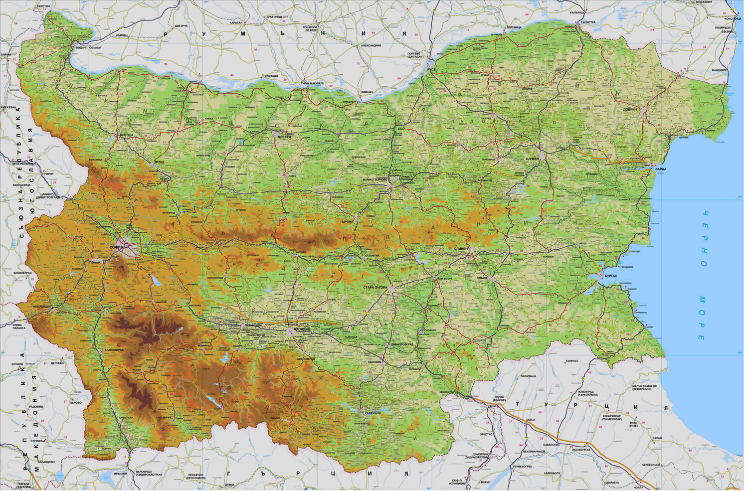 bulgaria large map