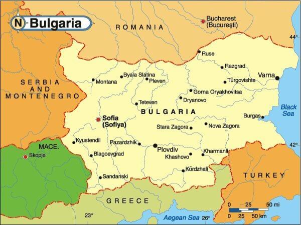 map bulgaria
