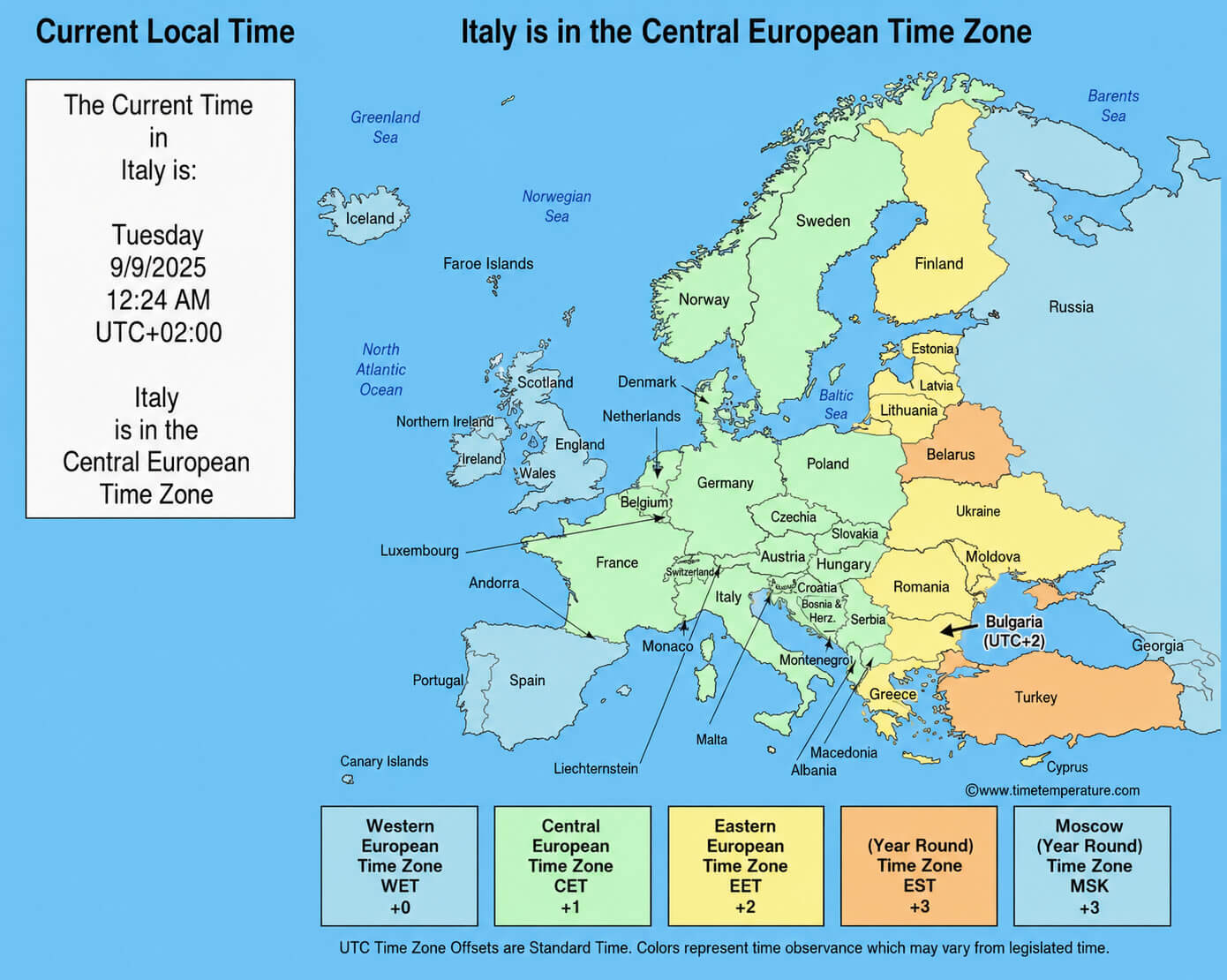 eastern Europe time zone map