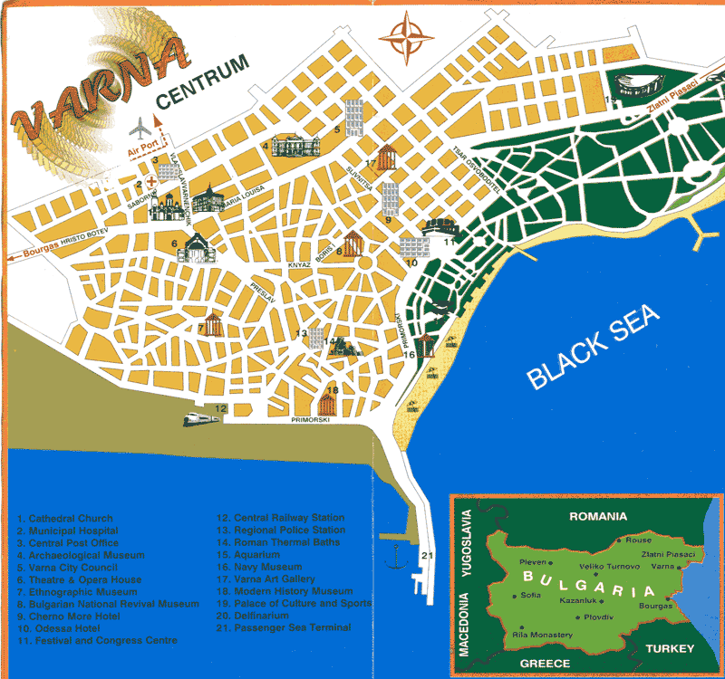 Varna tourist map