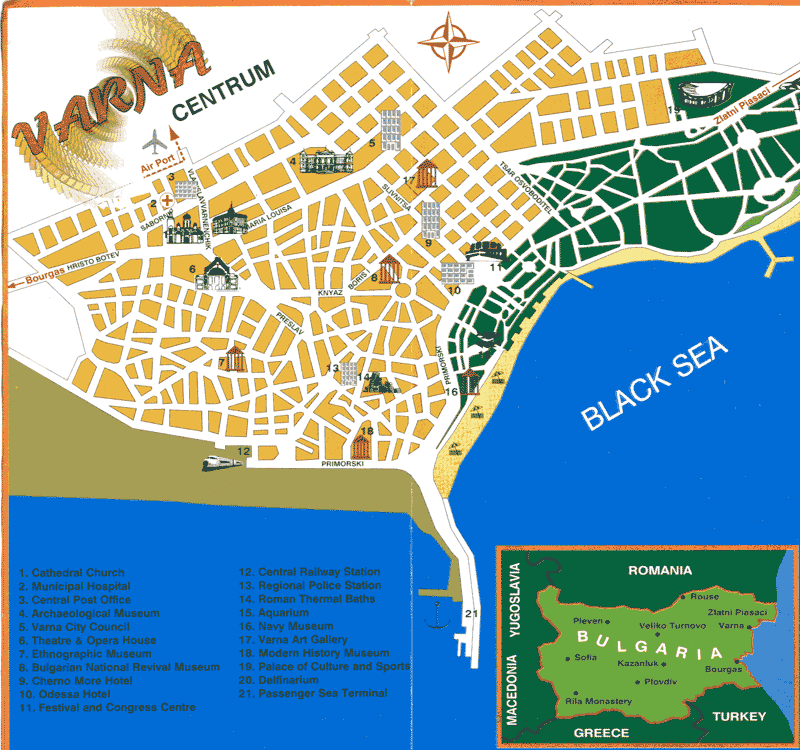 Varna Map Bulgaria