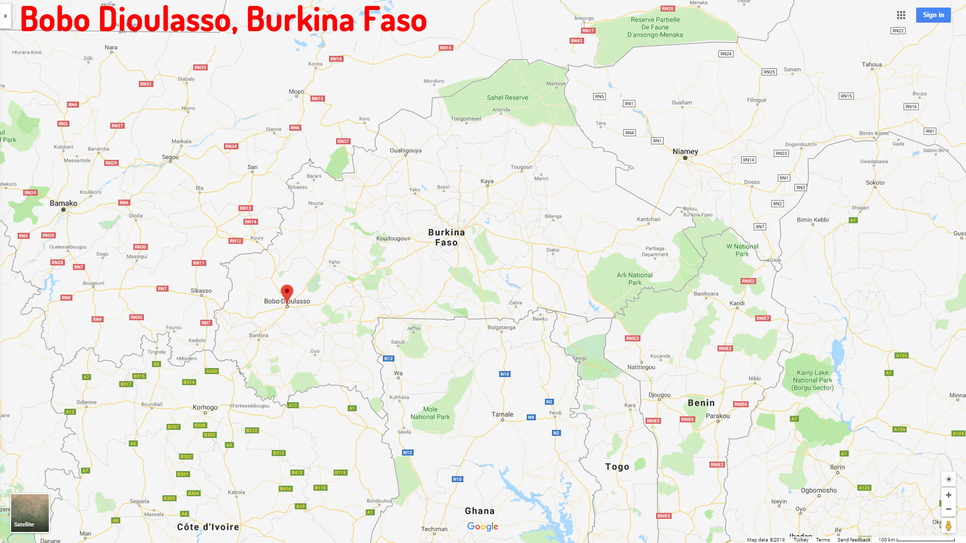 Bobo Dioulasso map Burkina Faso