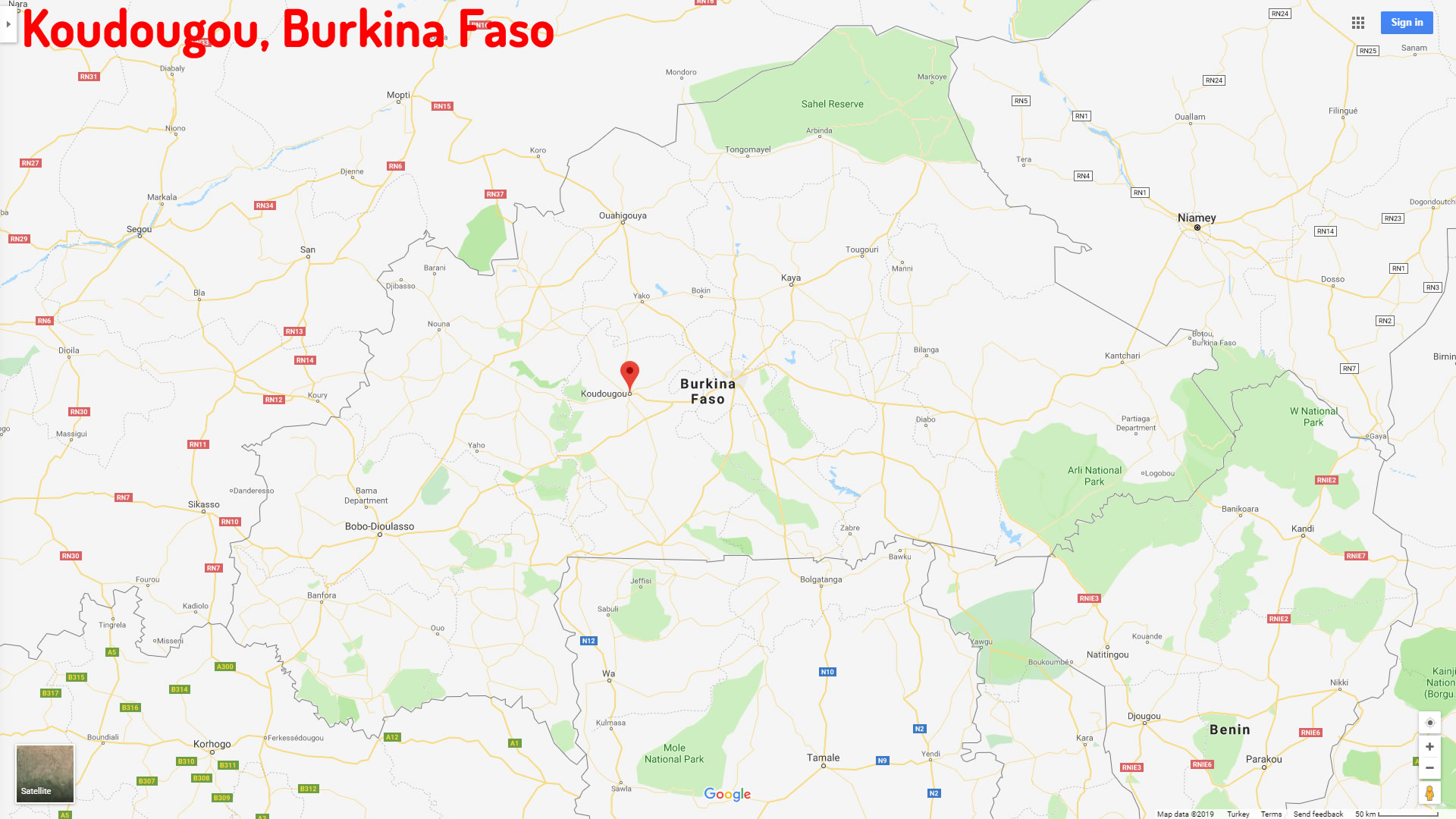 Koudougou map Burkina Faso