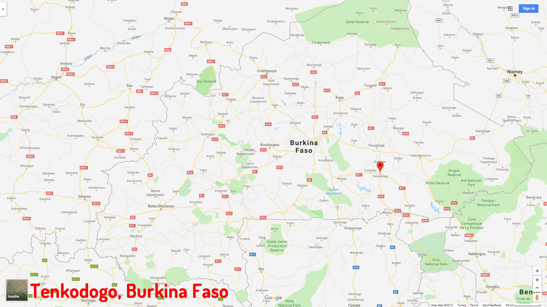 Tenkodogo map Burkina Faso