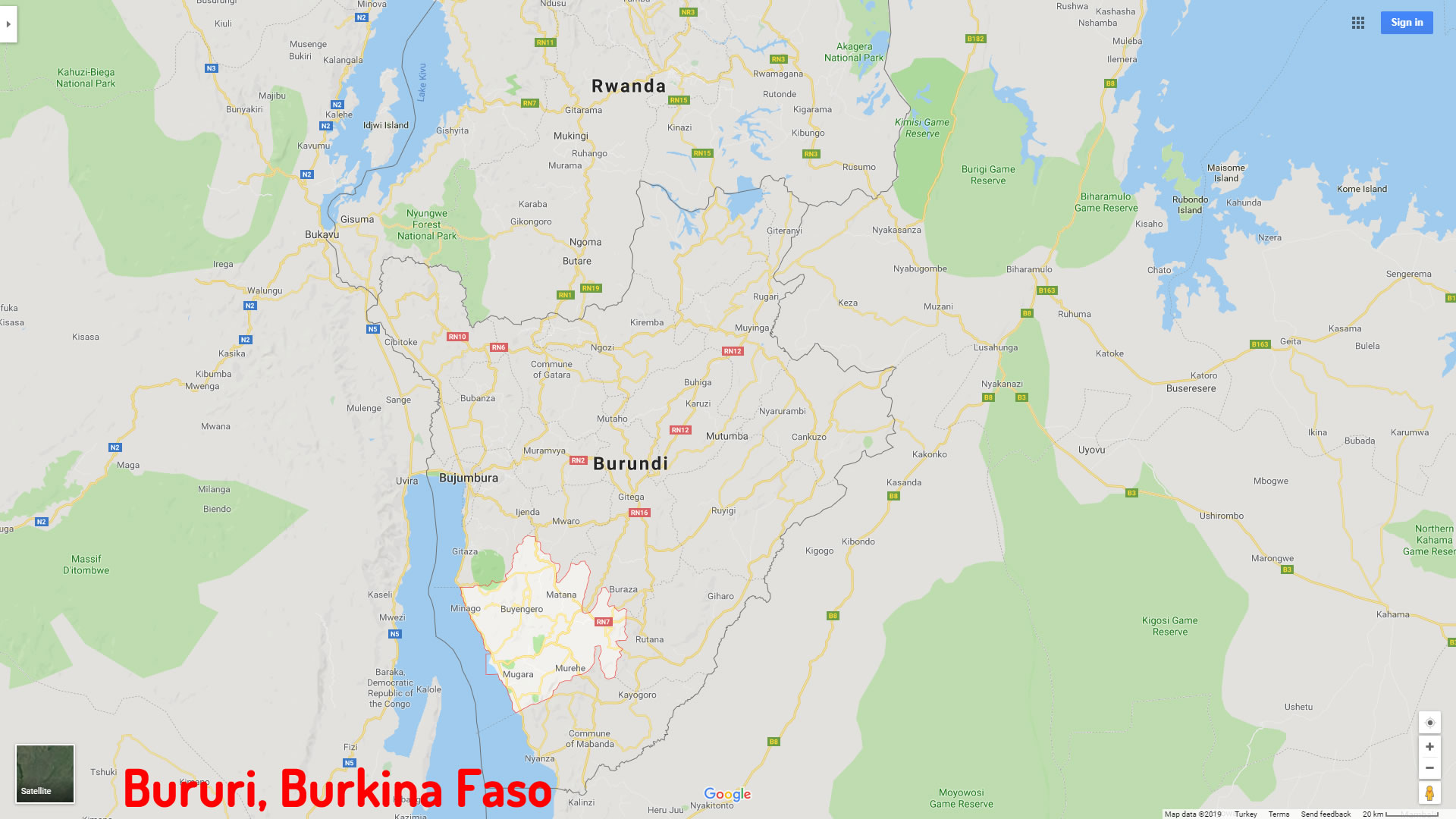 Bururi map Burundi