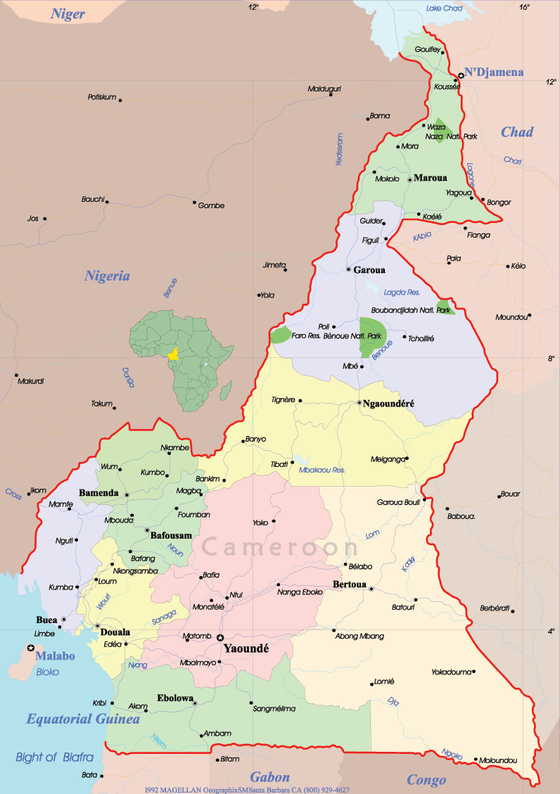 cameroon political map