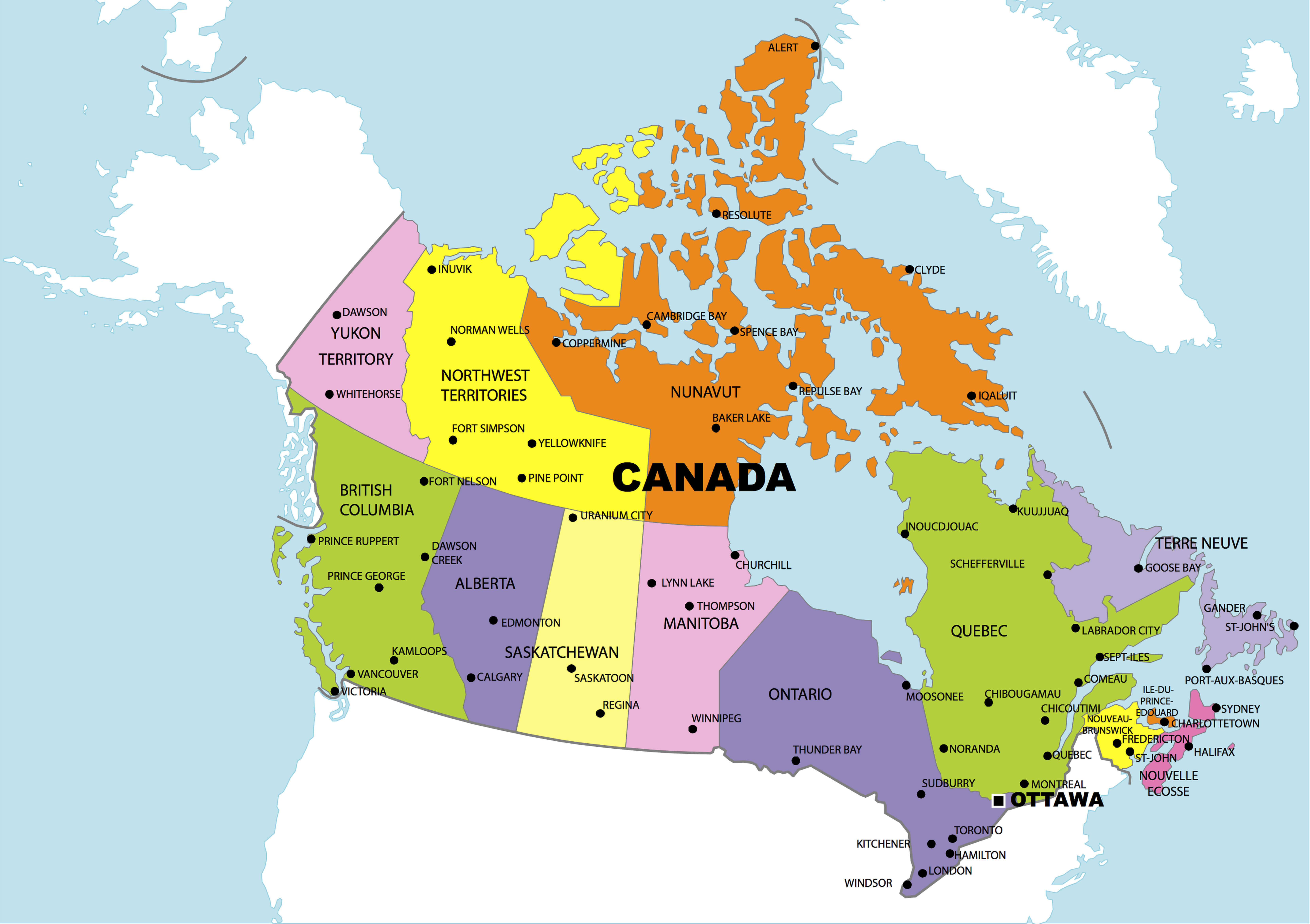 Administrative Map Of Canada 