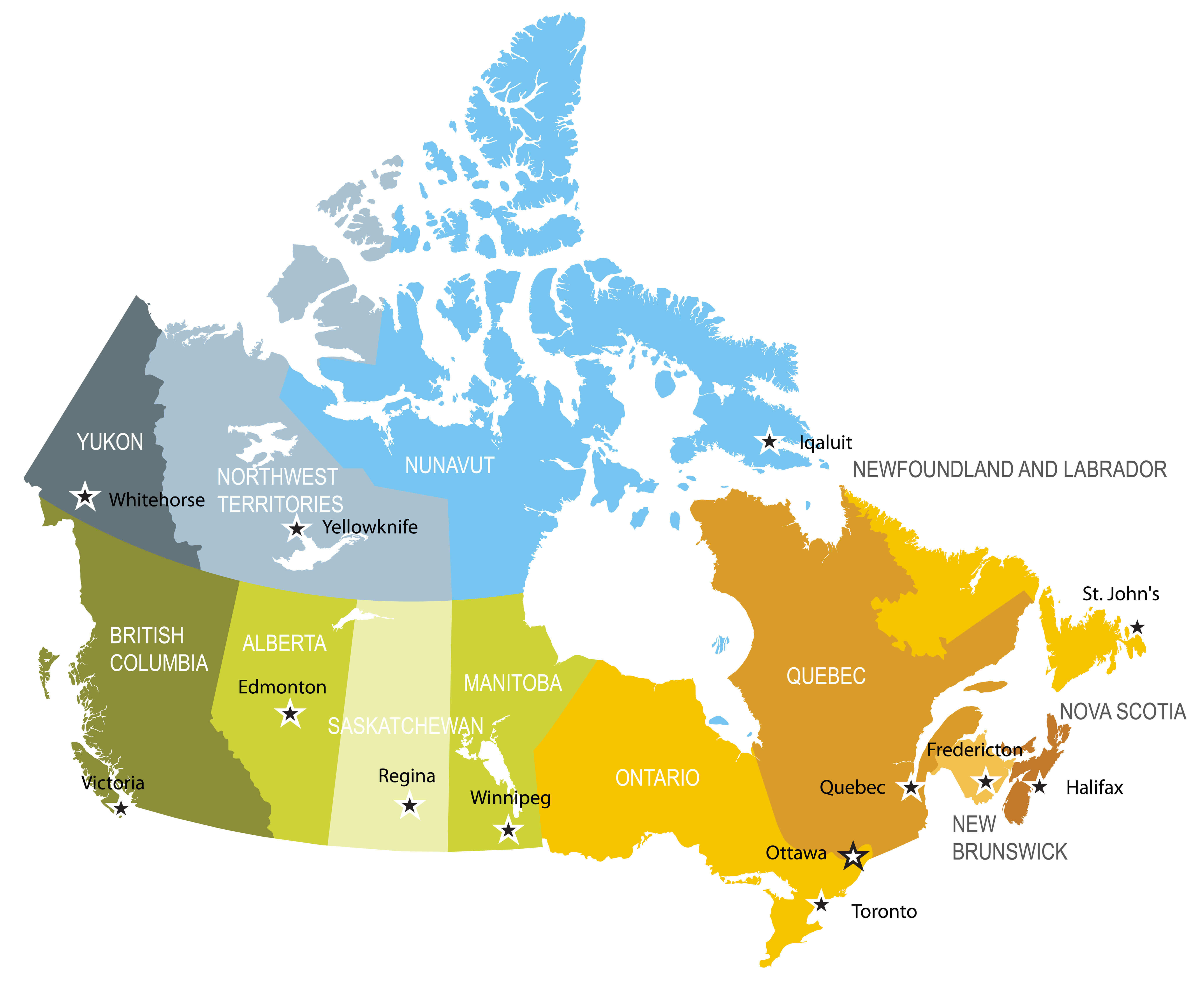Canada Map With Provinces Names Printable Free Templates