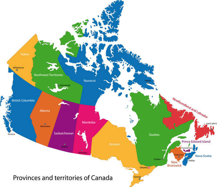 Colorful Canada Map