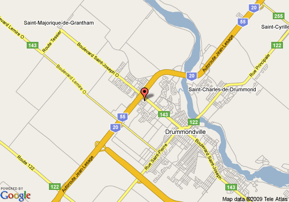 map of Drummondville