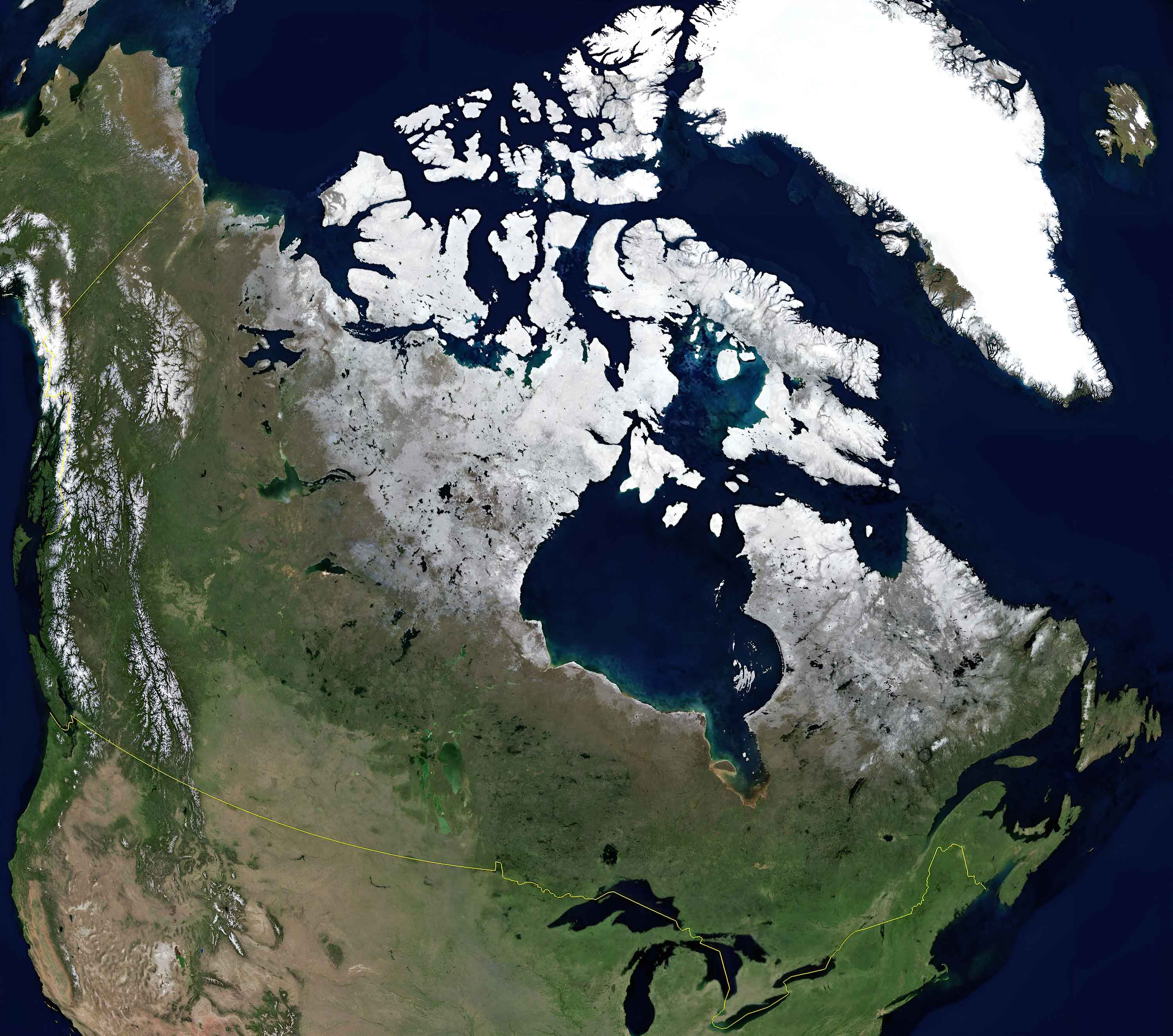 Canada satellite Earth view map