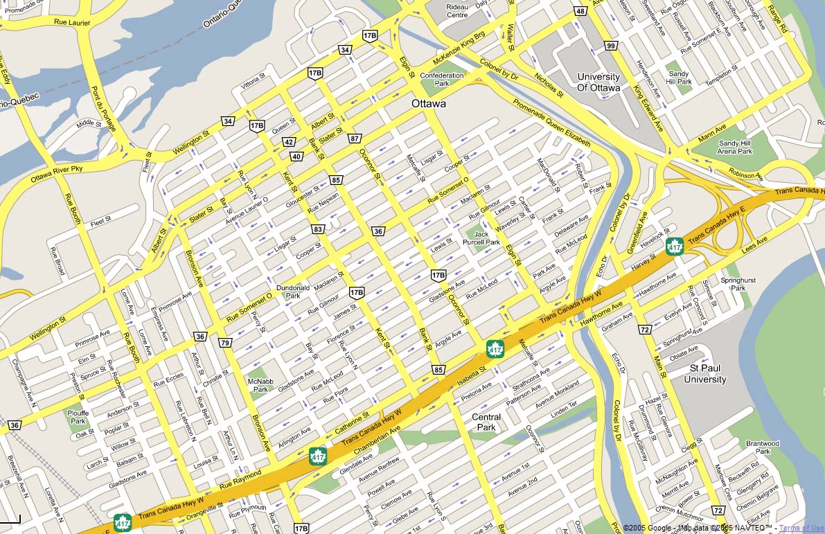 Downtown Ottawa map