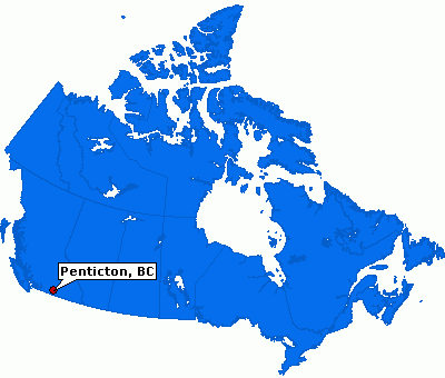 Penticton map canada