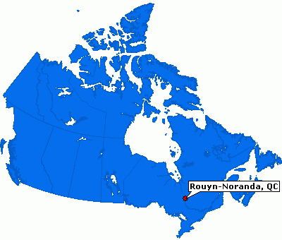 Rouyn Noranda map canada