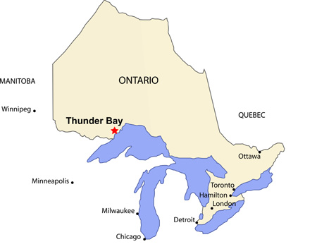 map thunder bay ontario
