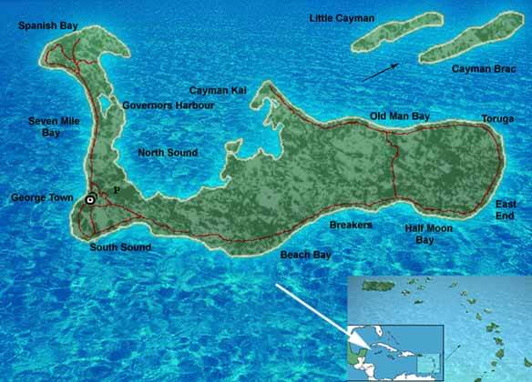 Cayman Islands map
