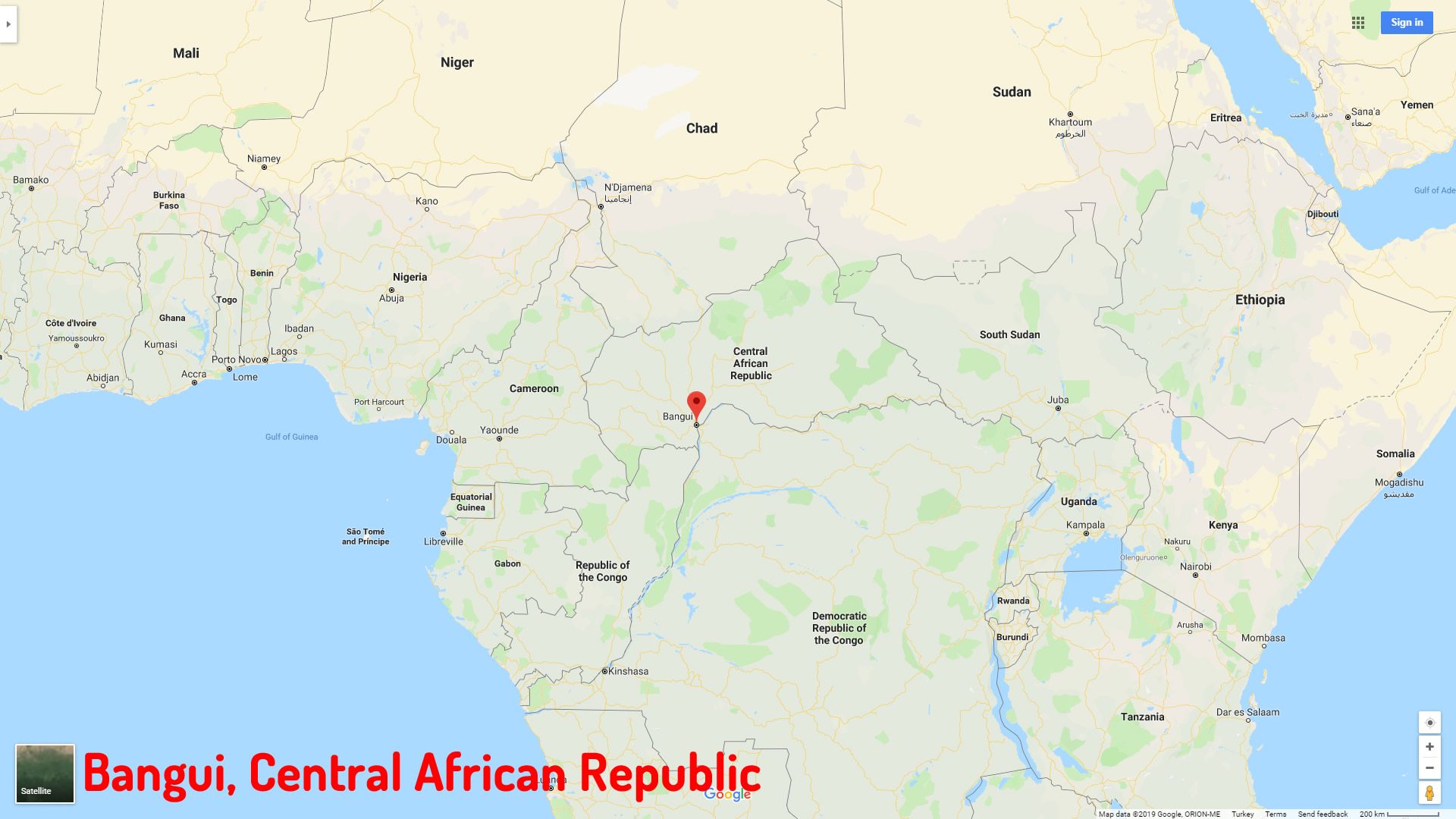 Bangui map Central African Republic