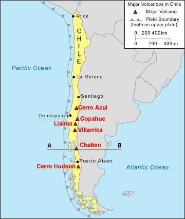 chile volcano map