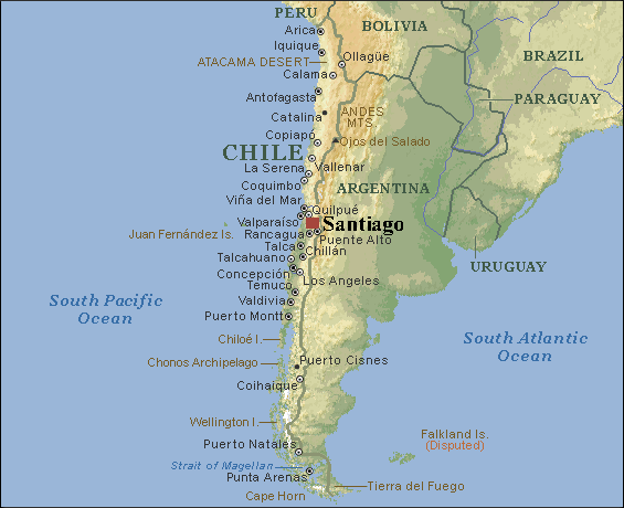 santiago map chile