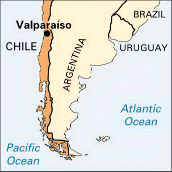 Valparaiso map chile