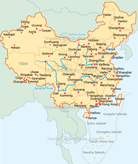 Cities Map of China