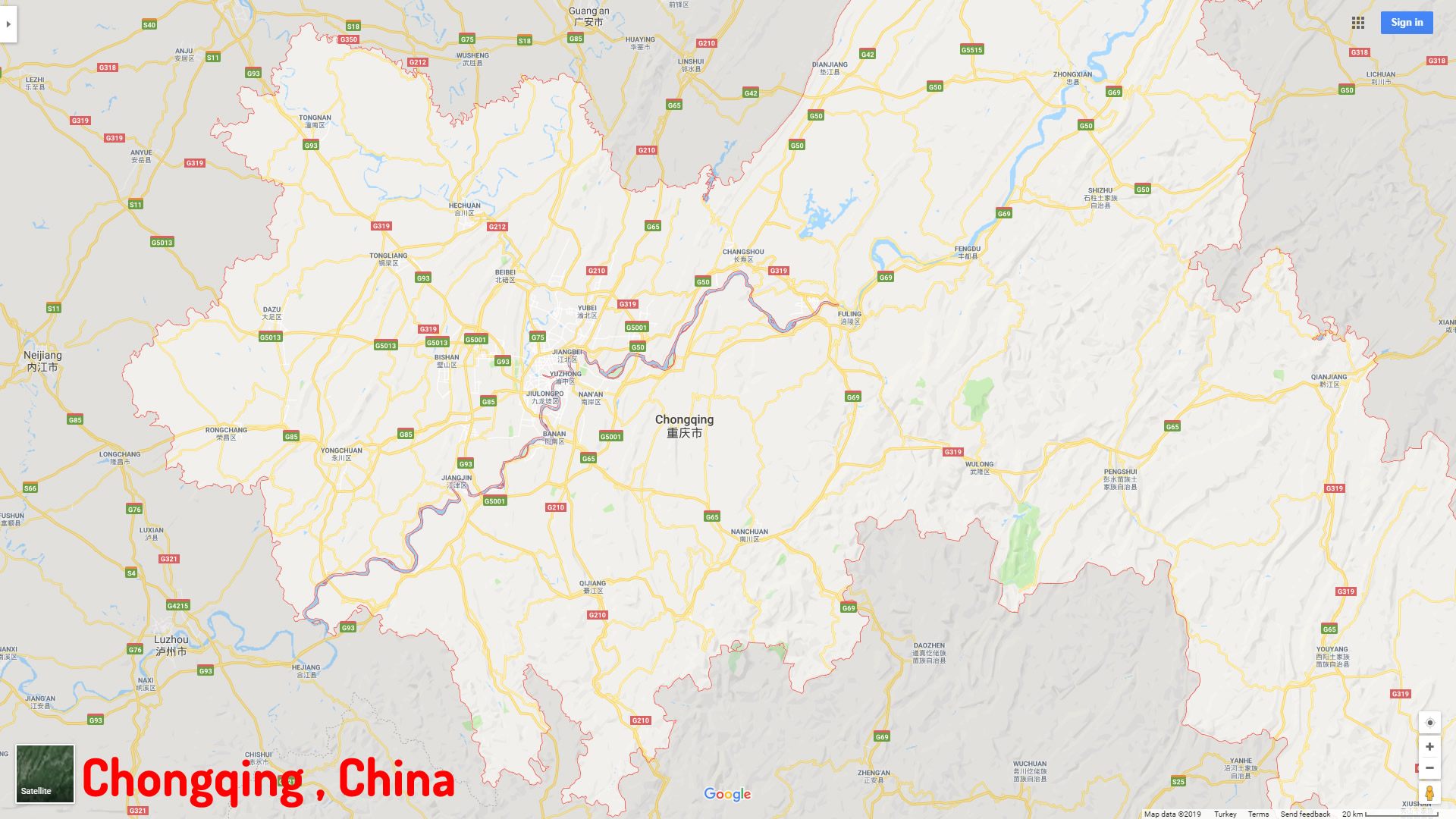 Chongqing map china