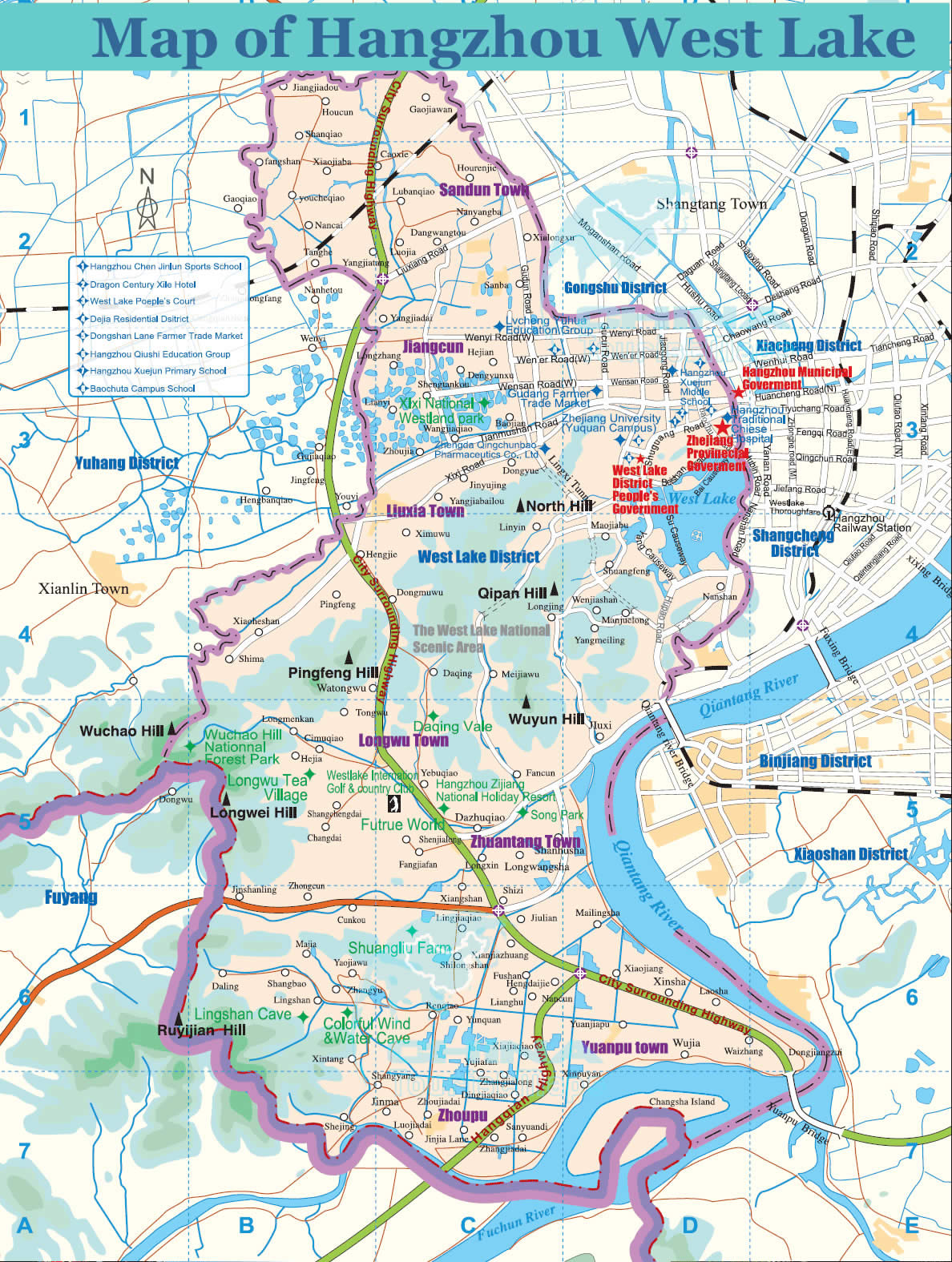 map of hangzhou west lake