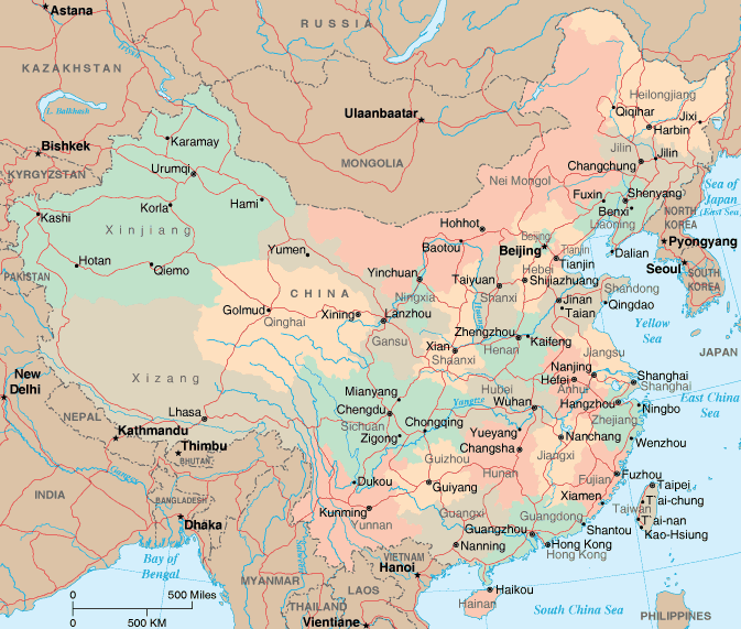 political map of china
