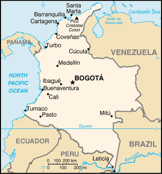 bogota map colombia
