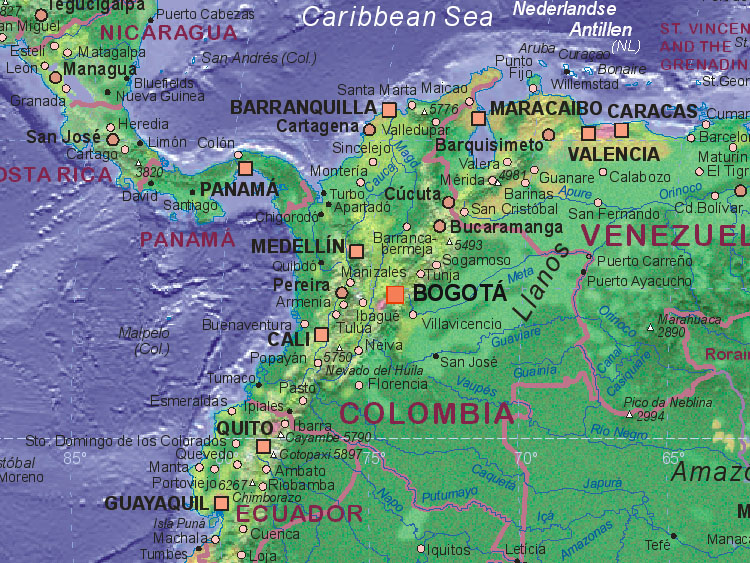 colombia map bogota