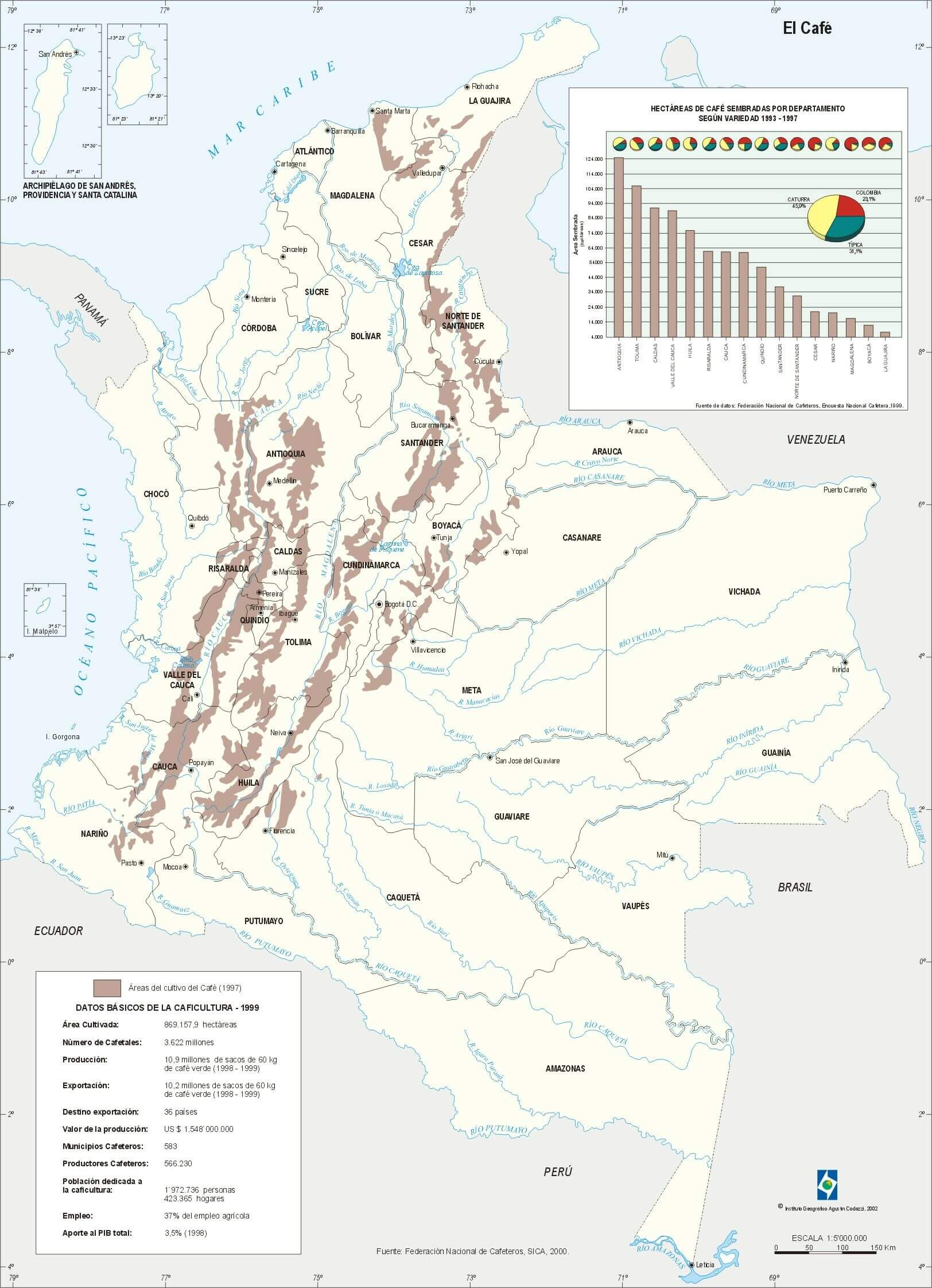 Coffee Usage Map in Colombia 2002