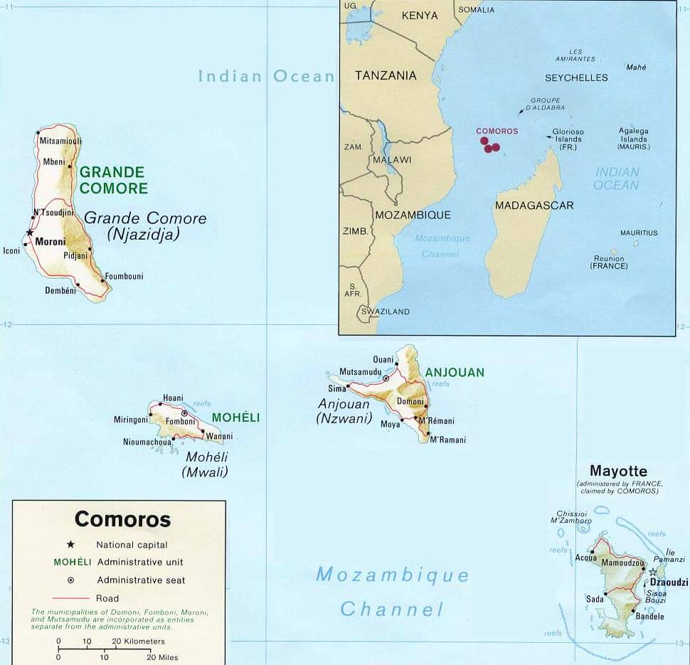 comoros map
