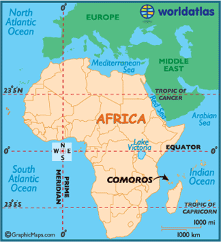 comoros map africa