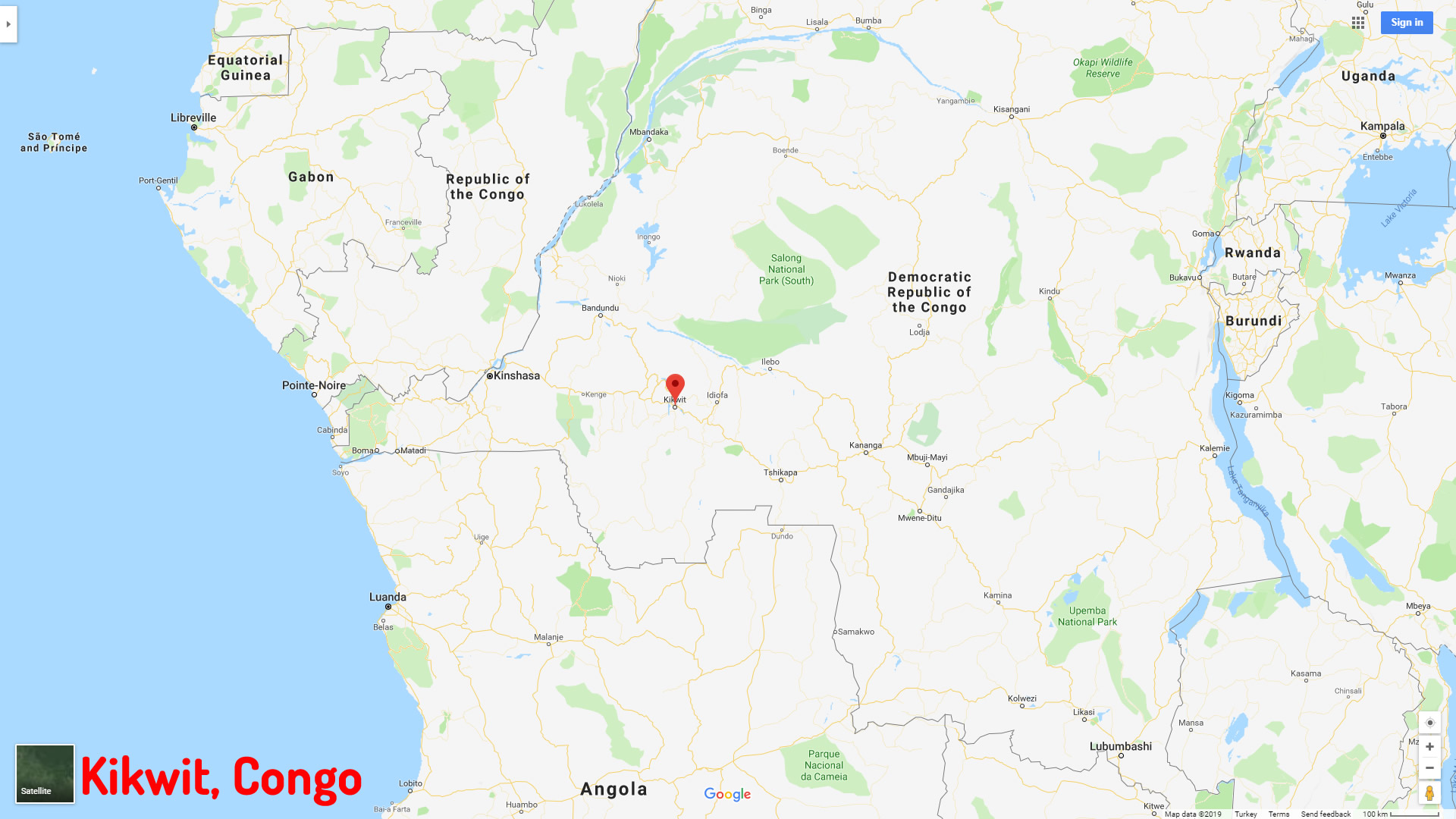 Kikwit map Congo