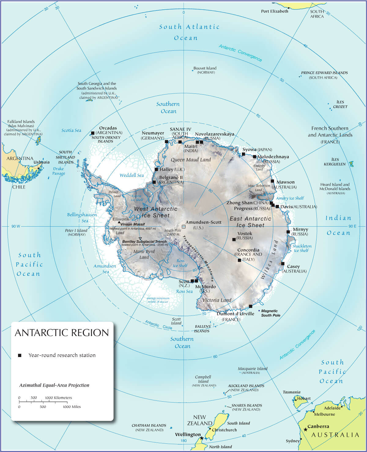 Map of Antarctica - Antarctica Map