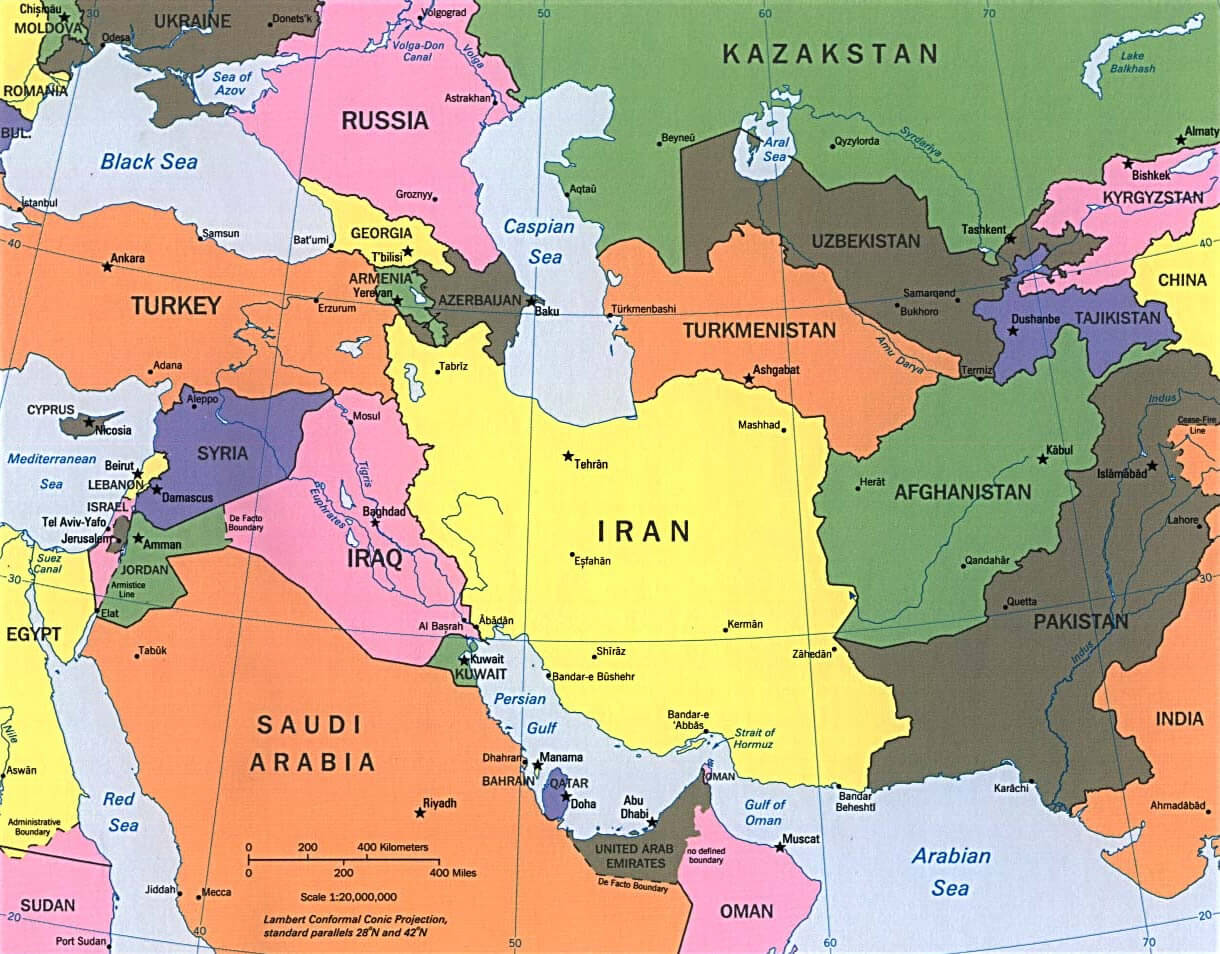 central and east asia physical map