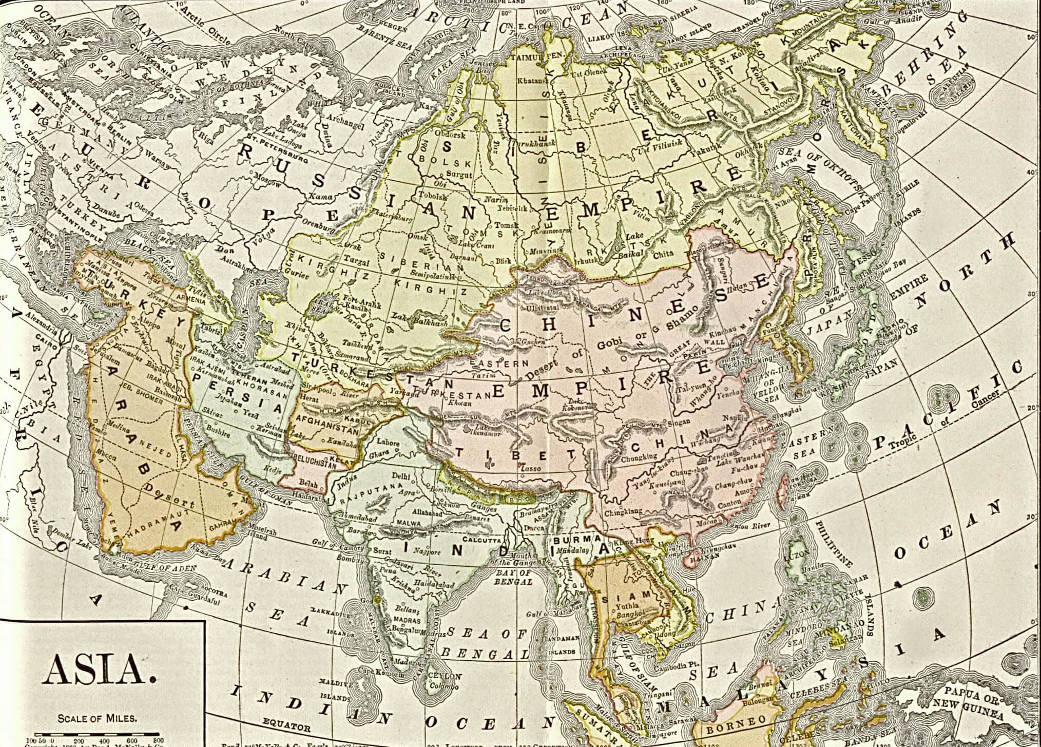 Map of Asia 1892