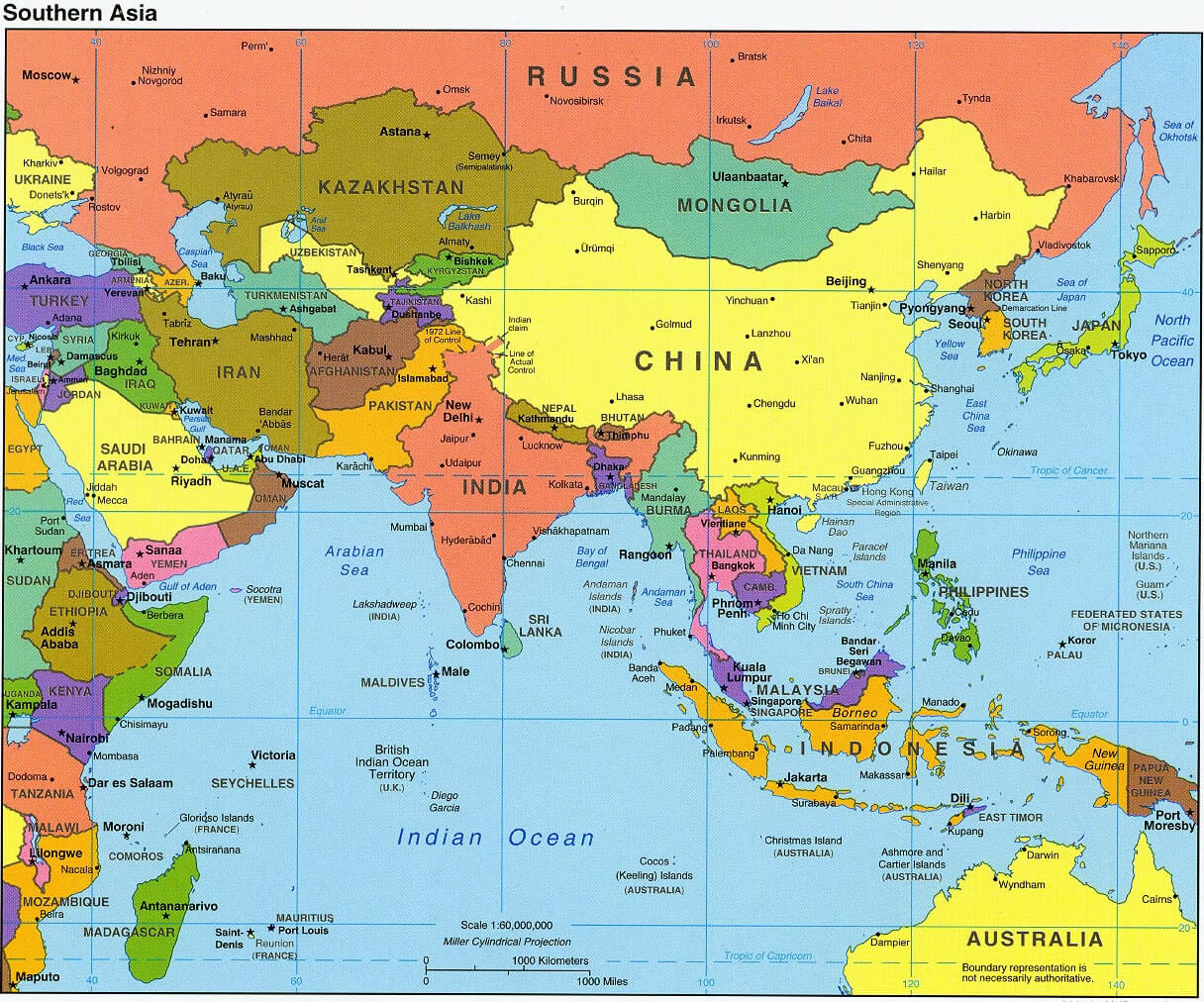 Map Of Europe Asia And Australia