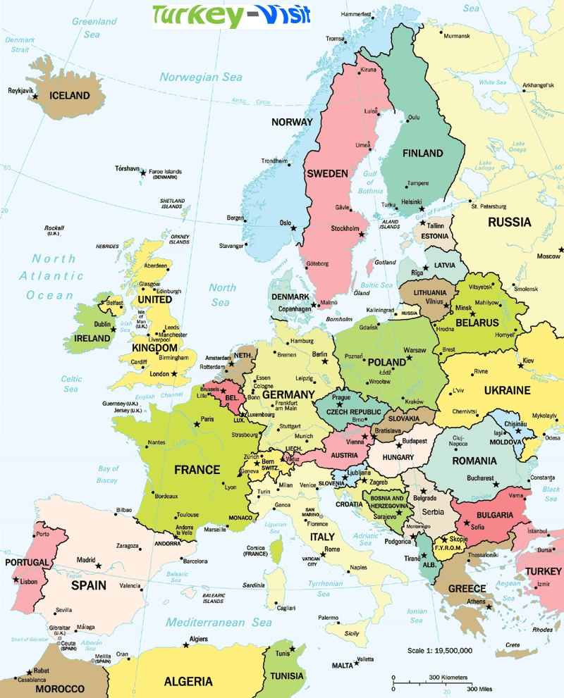 Europe Countries Map